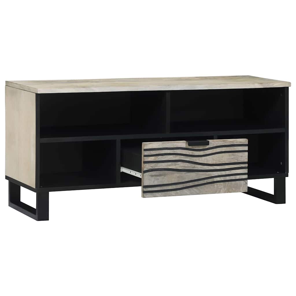 vidaXL TV Cabinet 100 x 33 x 46 cm White Engineered Wood 2