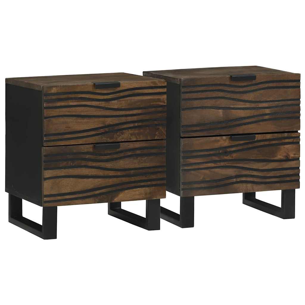 vidaXL Bedside Cabinet 2 pcs Walnut 40 x 33 x 46 cm Engineered Wood 1