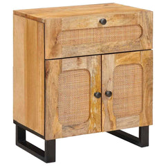vidaXL Bedside Cabinet Natural 50 x 33 x 60 cm Solid Mango Wood 1