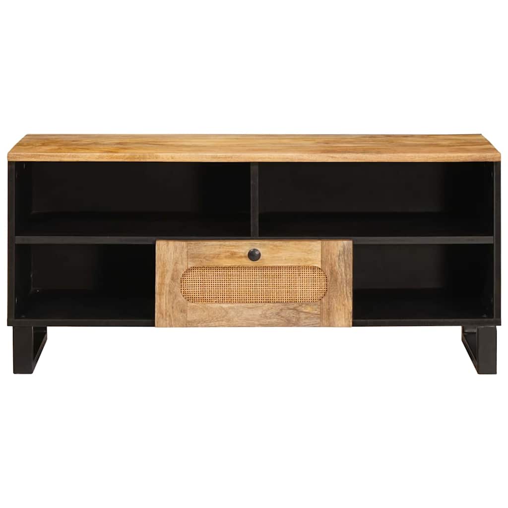 vidaXL TV Cabinet with Drawer Brown 100 x 33 x 46 cm Solid Mango Wood 3