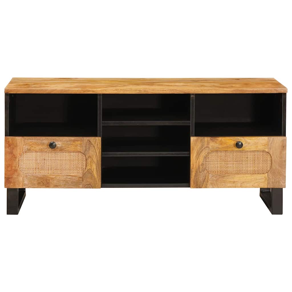 vidaXL TV Cabinet with Drawer Brown 100 x 33 x 46 cm Solid Mango Wood 3