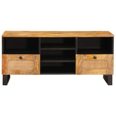 vidaXL TV Cabinet with Drawer Brown 100 x 33 x 46 cm Solid Mango Wood 3