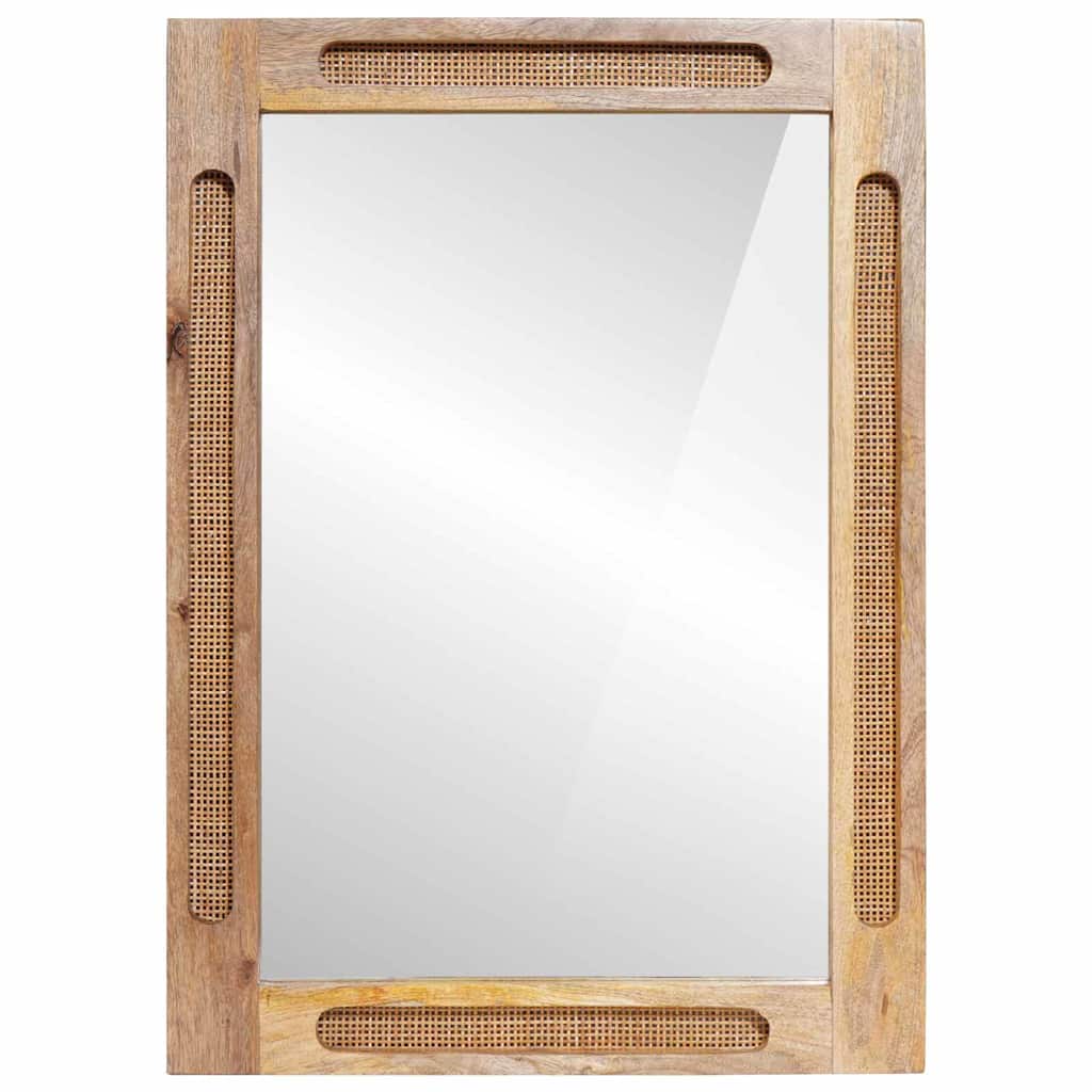 vidaXL Bathroom Mirror Brown 50 x 2.5 x 70 cm Solid Mango Wood 2