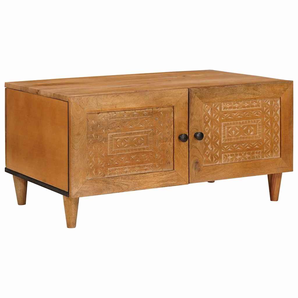 Coffee Table White 80 x 50 x 40 cm Engineered Wood Light brown (desert finish)