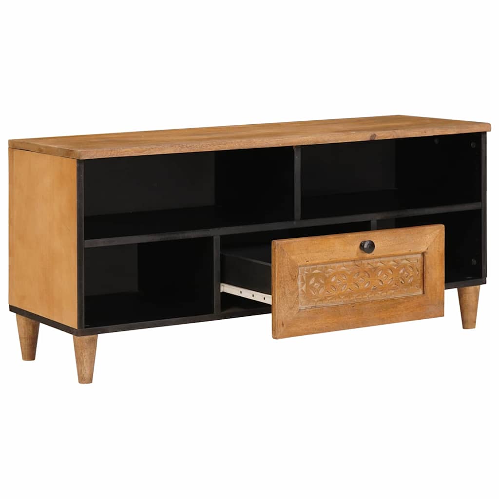 vidaXL TV Cabinet 100 x 33 x 46 cm Solid Mango Wood 2