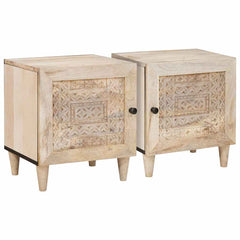 vidaXL Bedside Cabinet 2 pcs White 80 x 50 x 40 cm Engineered Wood 1