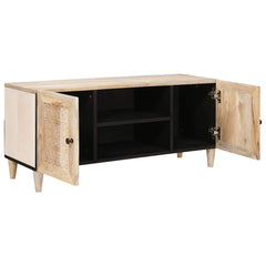 TV Units Light Brown 105 x 33 x 46 cm Solid Mango Wood White (bleached finish)