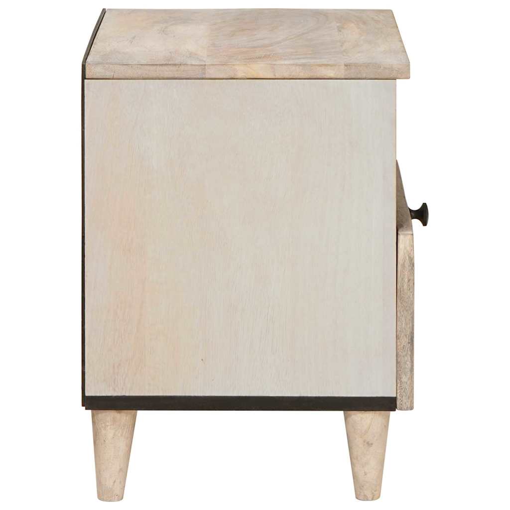 vidaXL Bedside Cabinet 2 pcs White 40 x 33 x 46 cm Engineered Wood 5