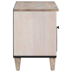 vidaXL TV Cabinet Bleached White 80 x 33 x 46 cm Solid Mango Wood 4