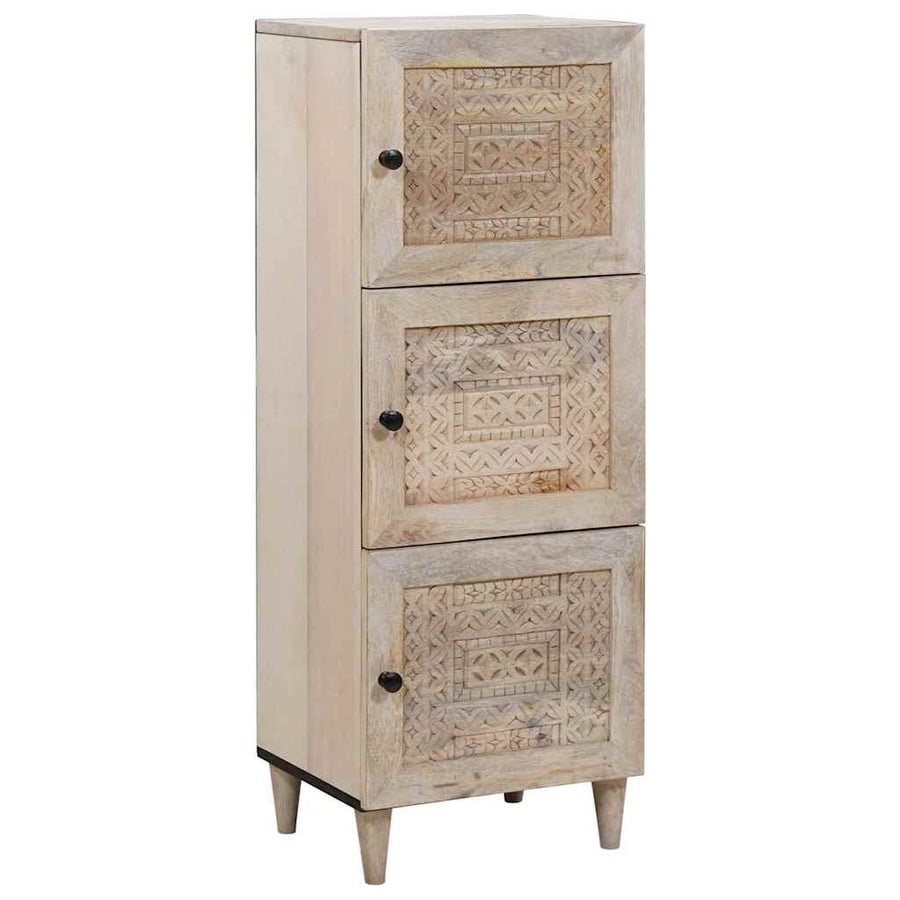 vidaXL Highboard White 40 x 33 x 110 cm Solid mango wood 1