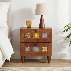 vidaXL Bedside Cabinet 40 x 33 x 46 cm Solid Mango Wood