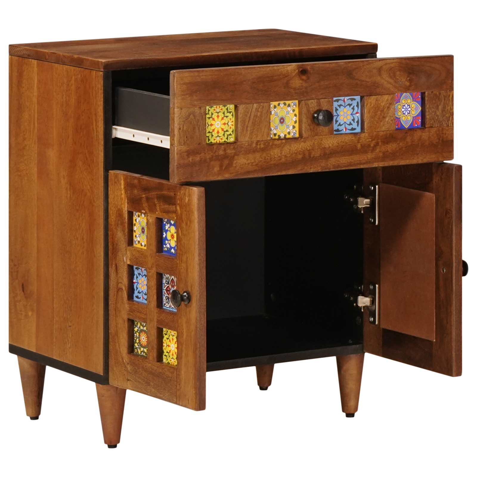 vidaXL Bedside Cabinet Brown 50 x 33 x 60 cm Solid Mango Wood 3