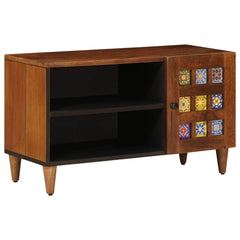 TV Cabinet with Door Solid Mango Wood