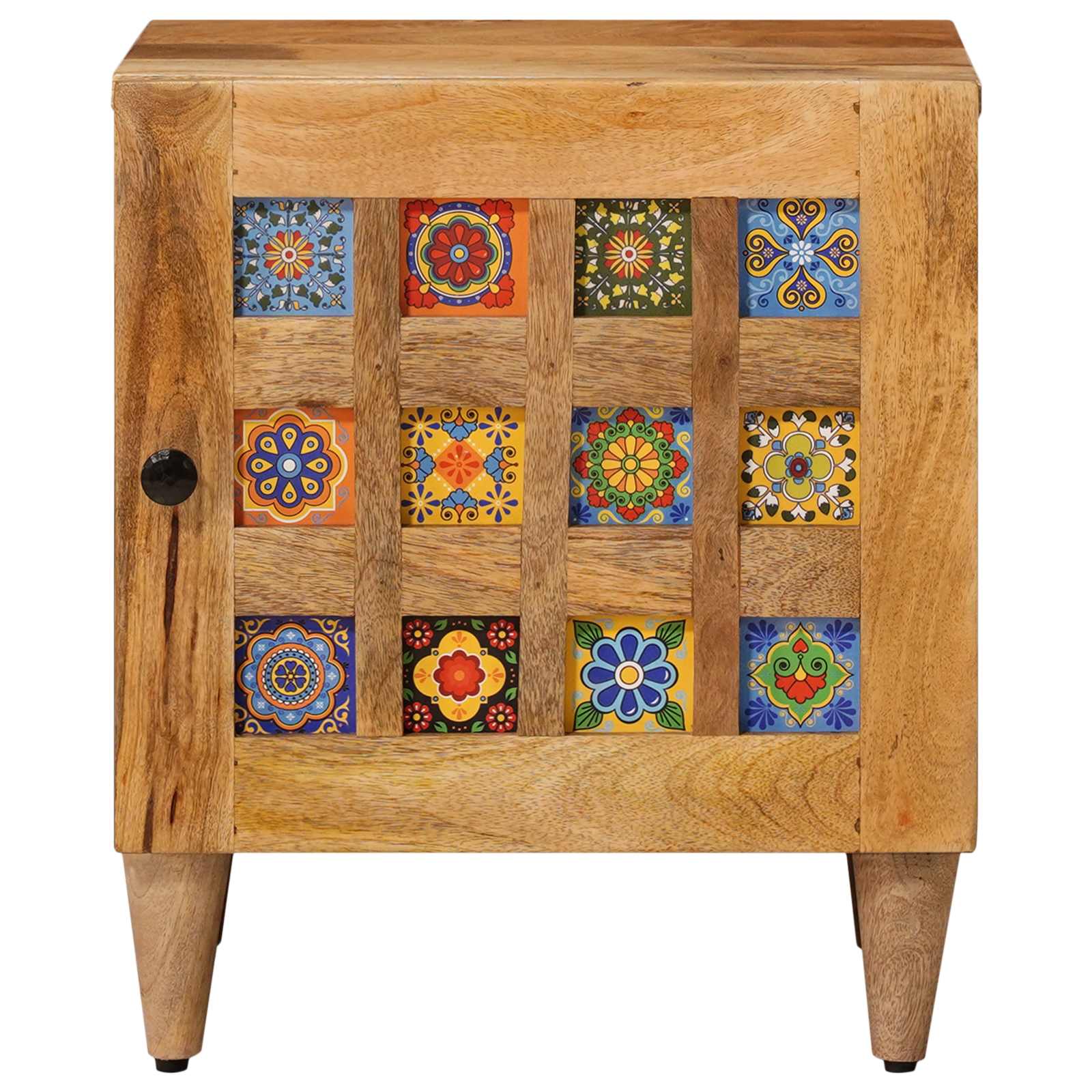vidaXL Bedside Cabinet 2 pcs Natural 40 x 33 x 46 cm Solid Mango Wood 3