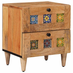 vidaXL Bedside Cabinet 40 x 33 x 46 cm Solid Mango Wood