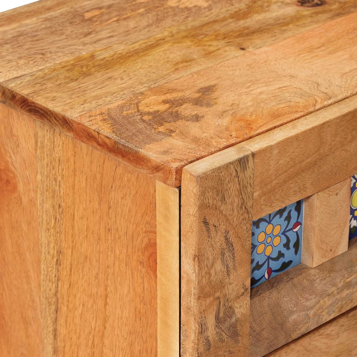 vidaXL Bedside Cabinet 2 pcs Natural 40 x 33 x 46 cm Solid Mango Wood 6