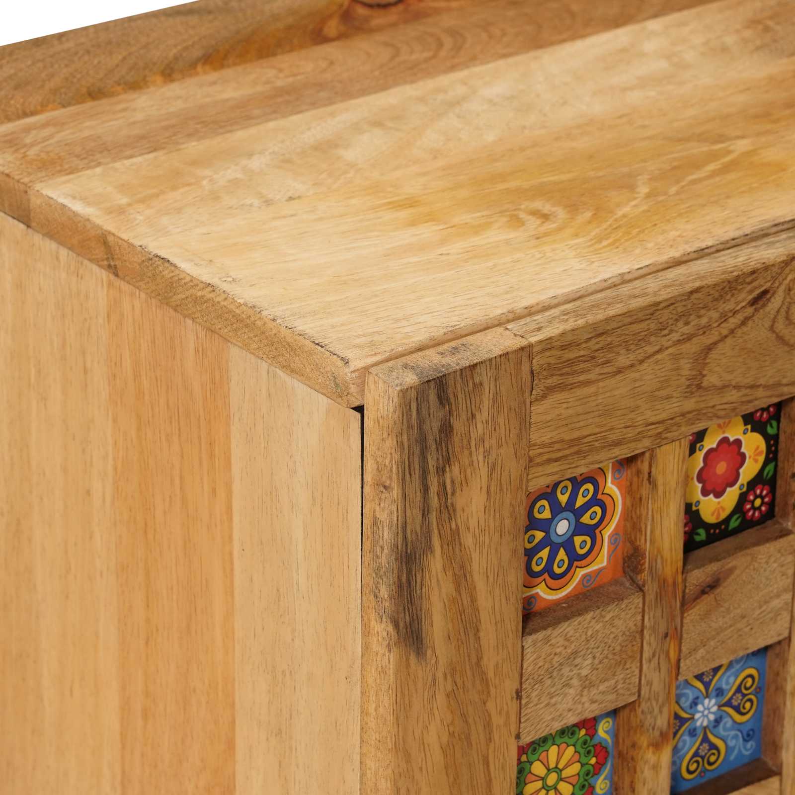 vidaXL TV Cabinet with Shelf Natural 105 x 33 x 46 cm Solid Mango Wood 6