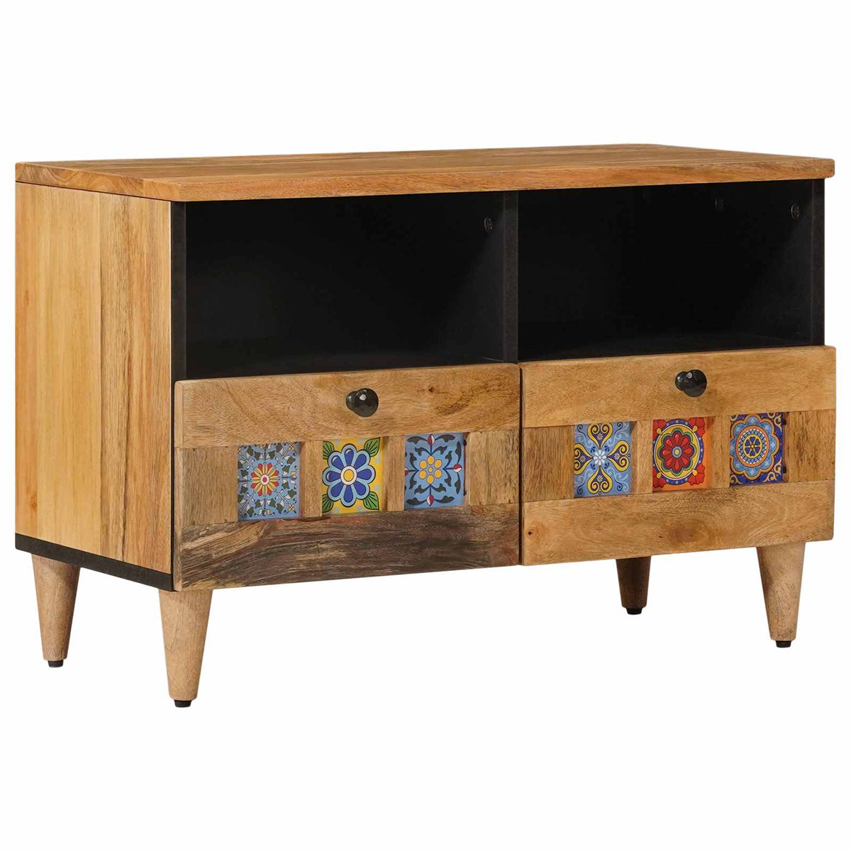 TV Cabinet Solid Mango Wood in Natural