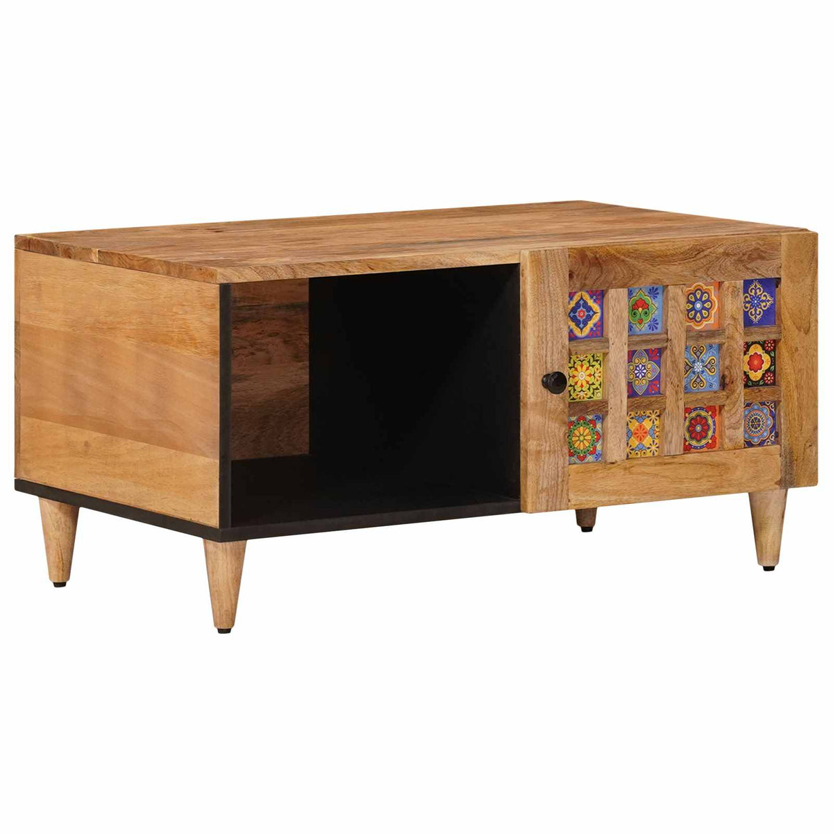 Coffee Table 80 x 50 x 40 cm Solid Mango Wood Natural