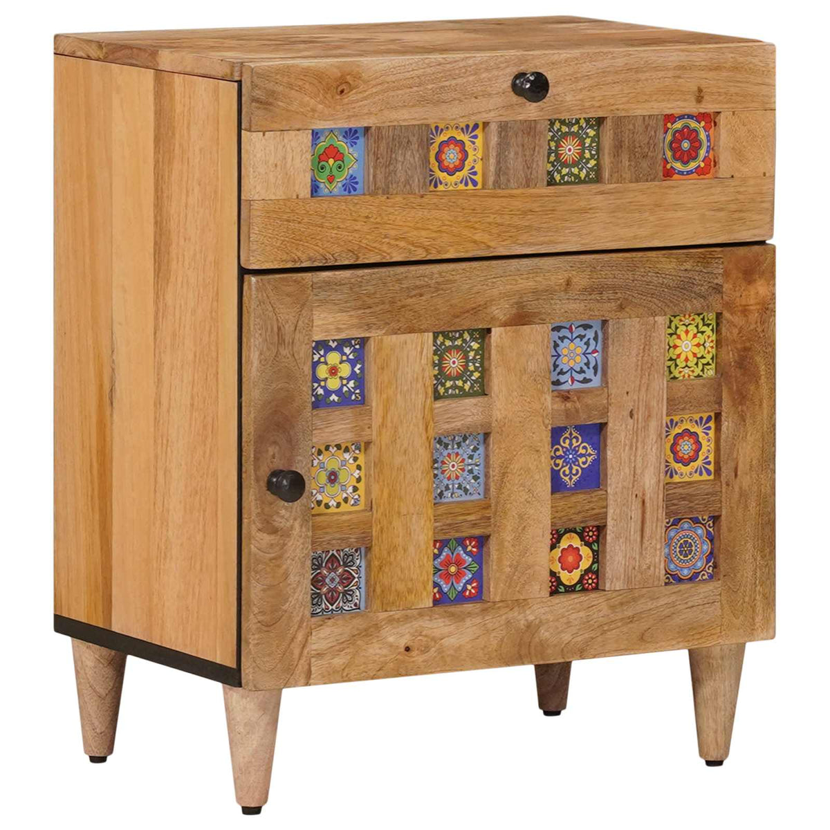 vidaXL Bedside Cabinet Natural 50 x 33 x 60 cm Solid Mango Wood 1