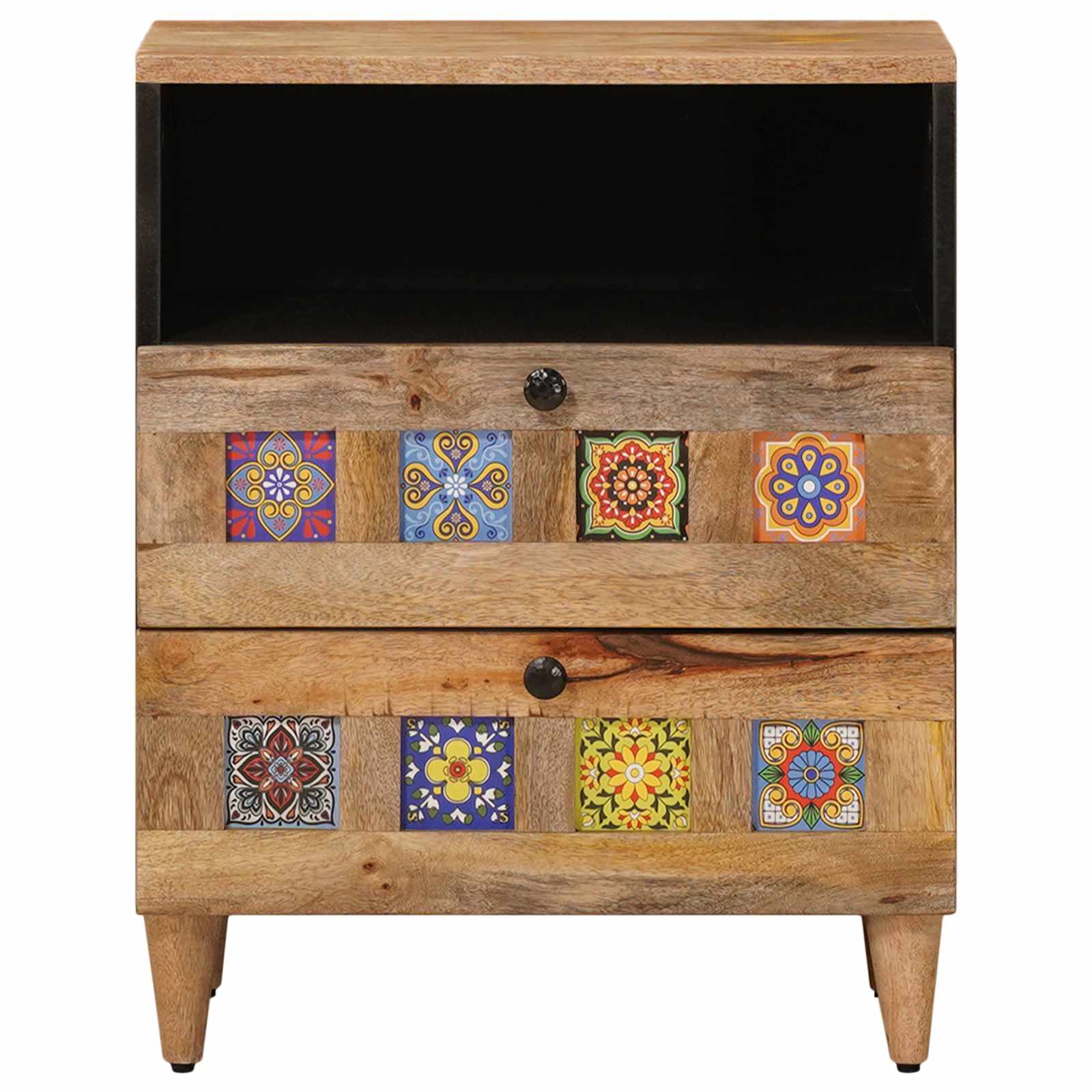 vidaXL Bedside Cabinet Natural 50 x 33 x 62 cm Solid Mango Wood 3