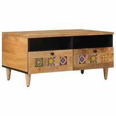Coffee Table 80 x 54 x 40 cm Solid Mango Wood Natural