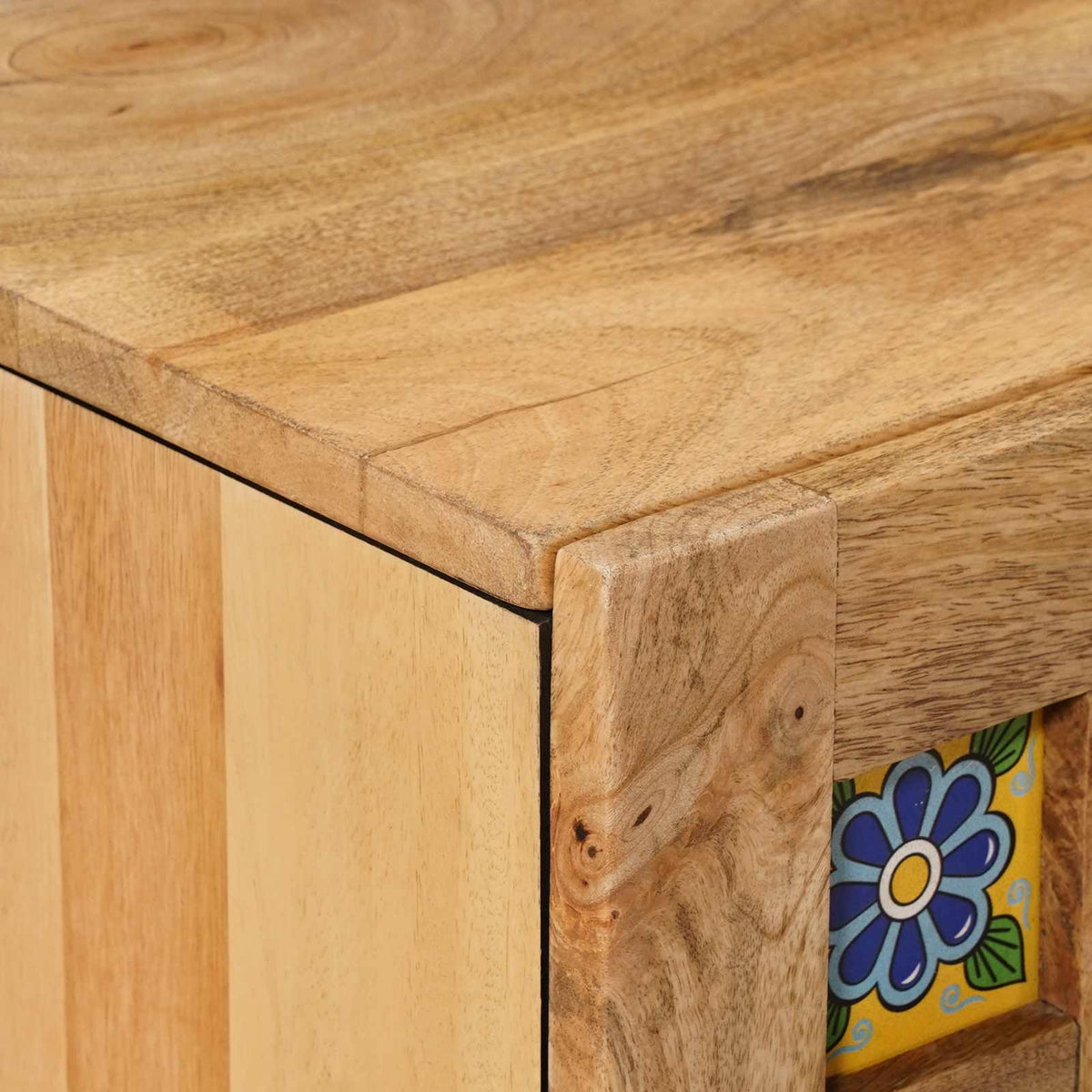 TV Cabinet Natural Solid Mango Wood, image 6