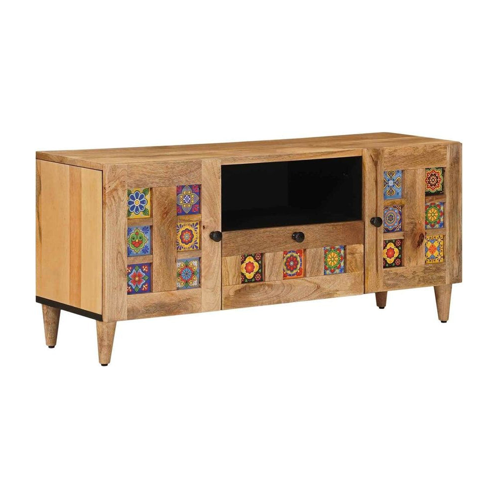 TV Cabinet Natural Solid Mango Wood