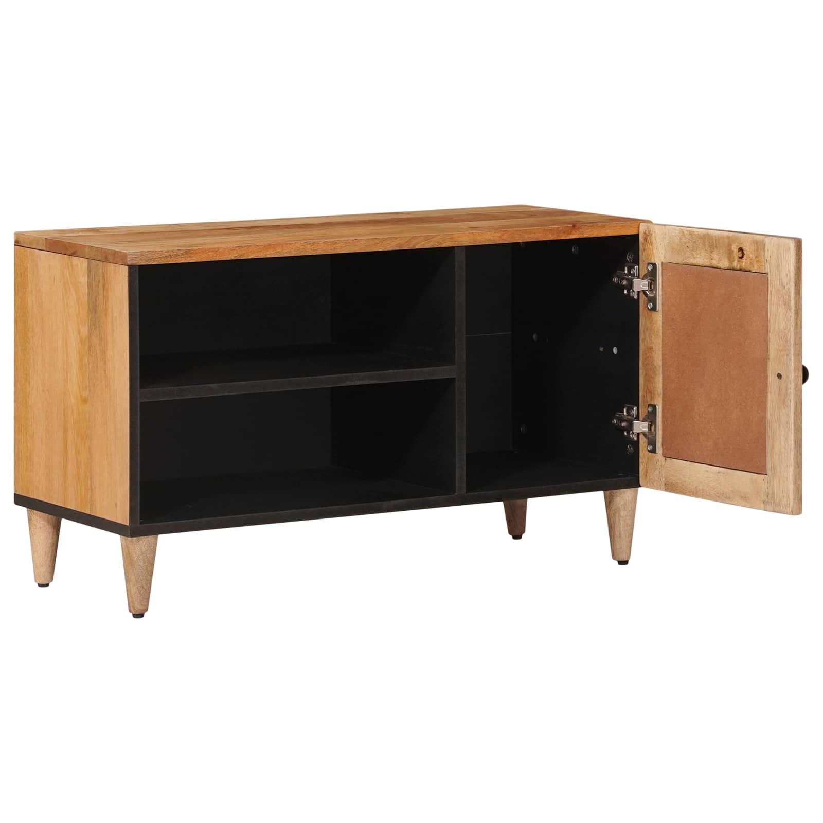vidaXL TV Cabinet with Door Natural 80 x 33 x 46 cm Solid Mango Wood 2