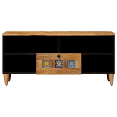 TV Cabinet with Shelf Natural Solid Mango Wood, image 3