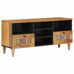 vidaXL TV Cabinet with Shelf Natural 100 x 33 x 46 cm Solid Mango Wood 1