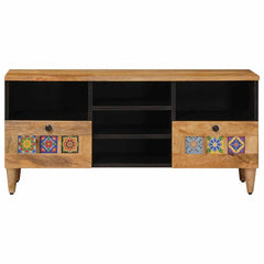 vidaXL TV Cabinet with Shelf Natural 100 x 33 x 46 cm Solid Mango Wood 3