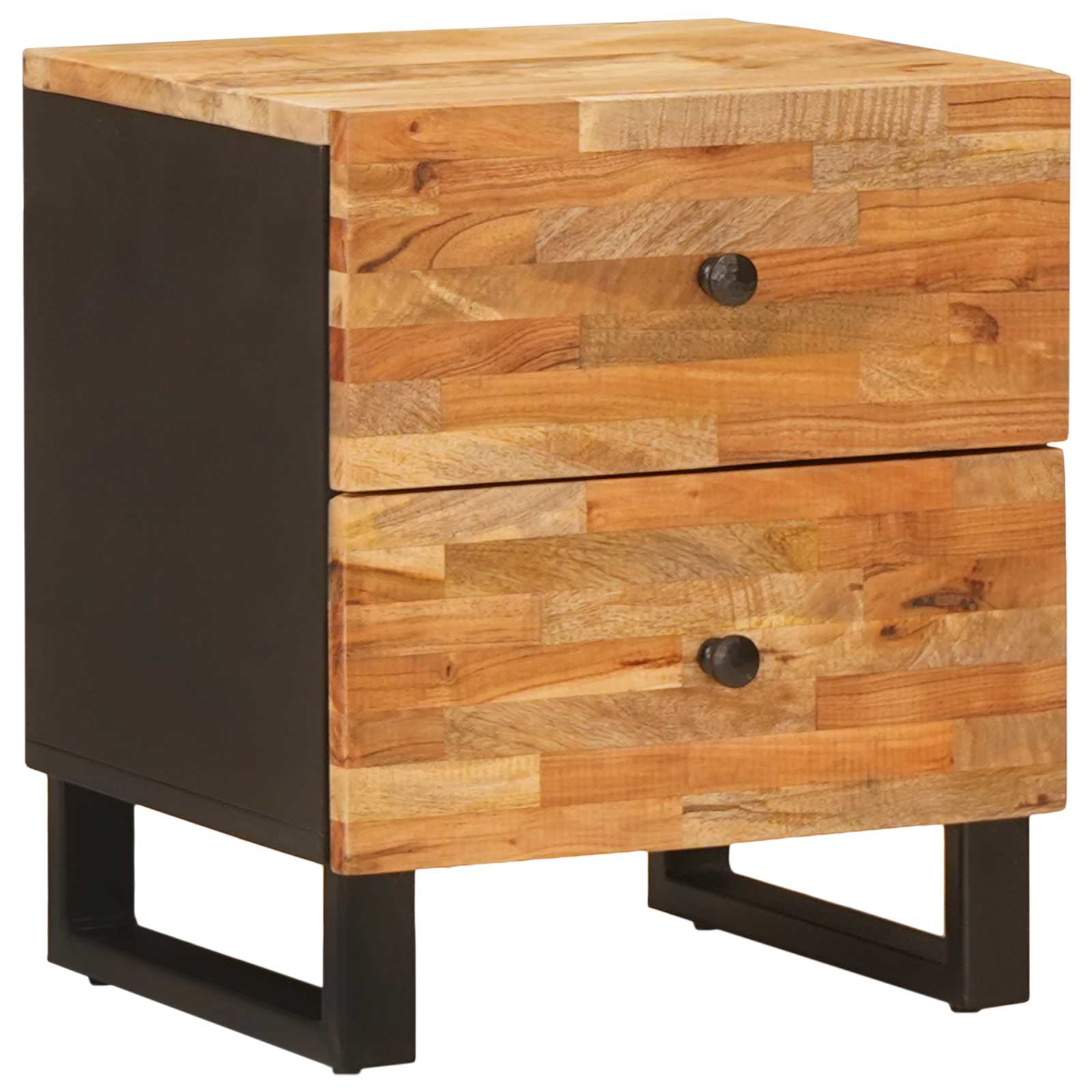 vidaXL Bedside Cabinet 2 pcs Brown 40 x 33 x 46 cm Solid Mango Wood 2