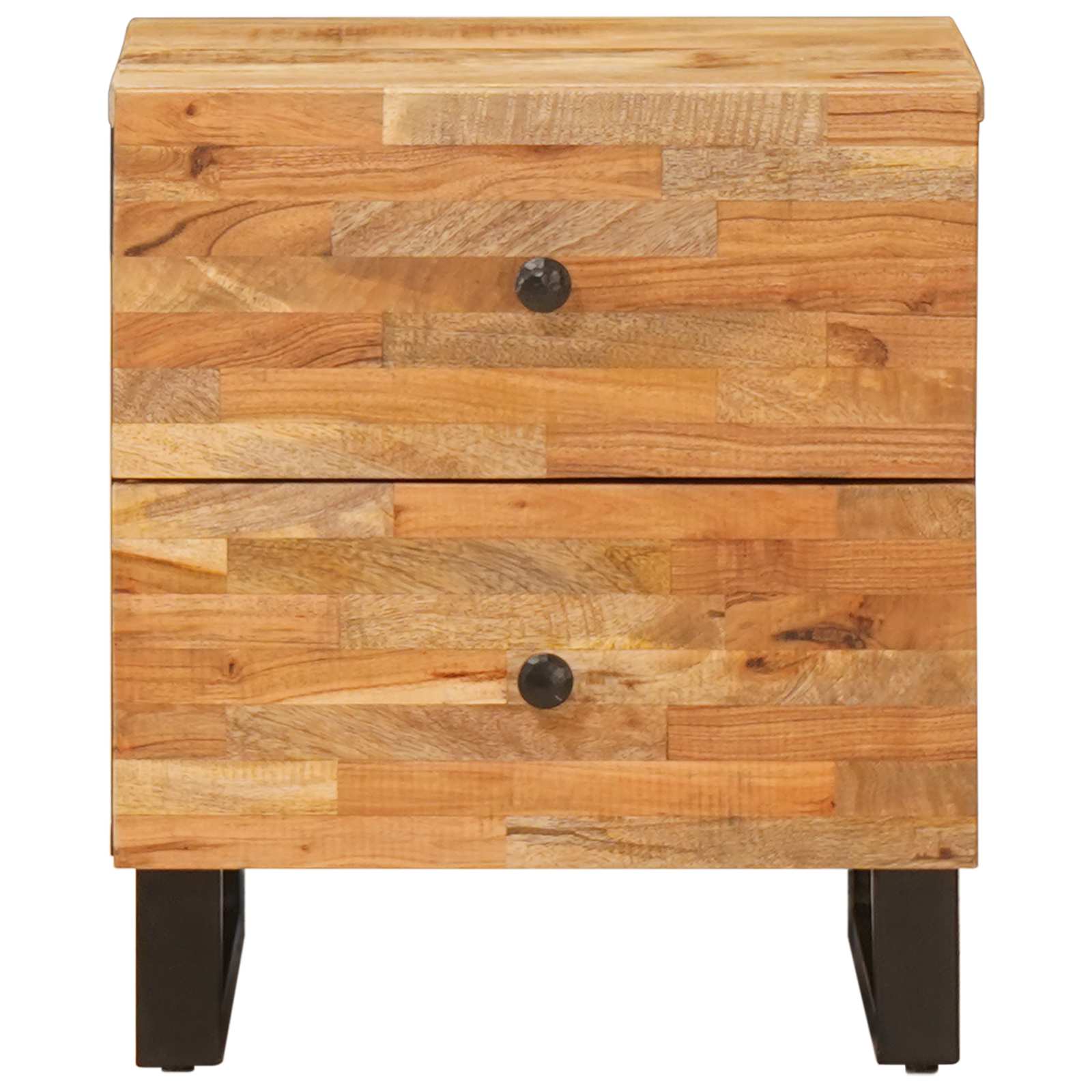 vidaXL Bedside Cabinet 2 pcs Brown 40 x 33 x 46 cm Solid Mango Wood 4