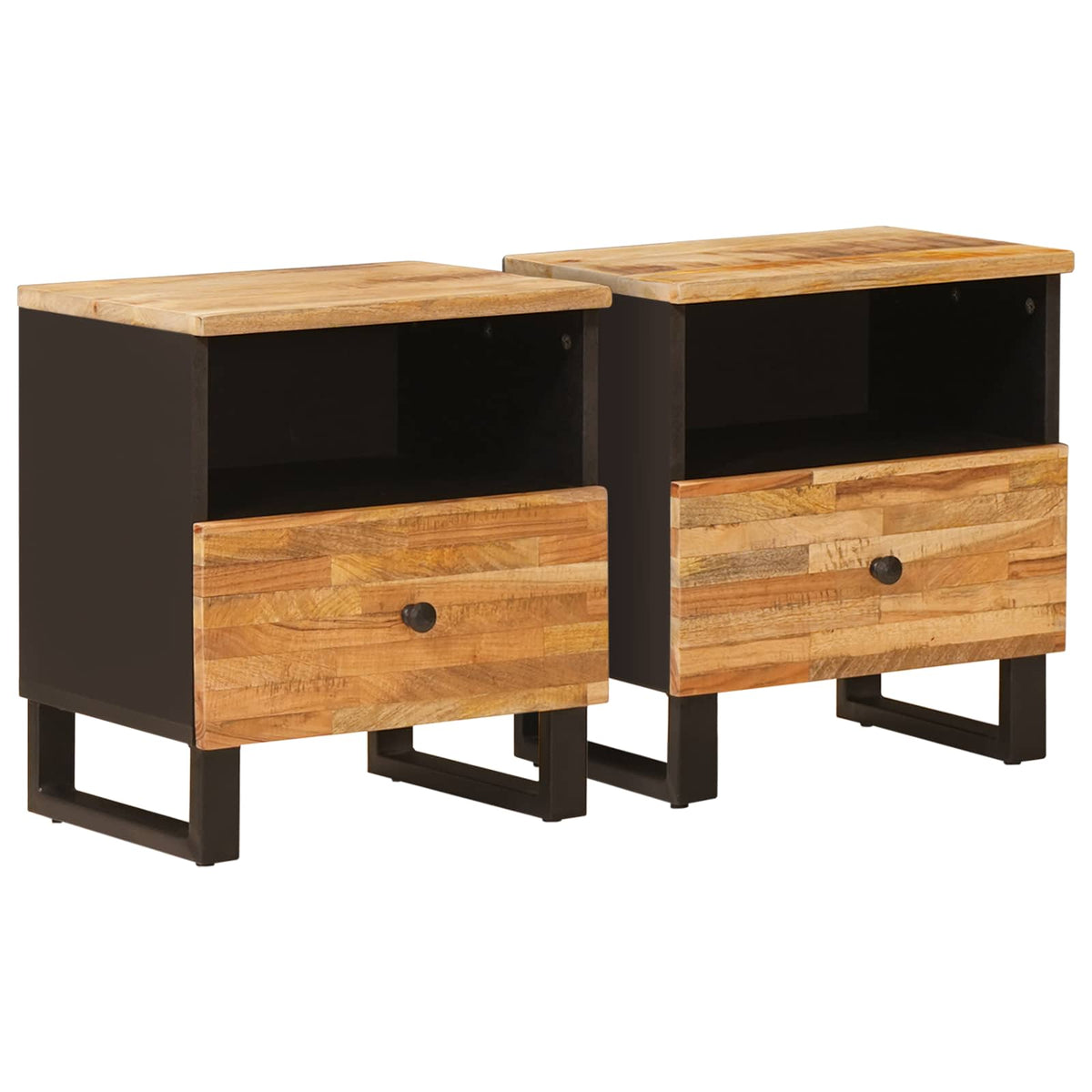 Bed cabinet Brown 40 x 33 x 46 cm Solid Mango Wood 2