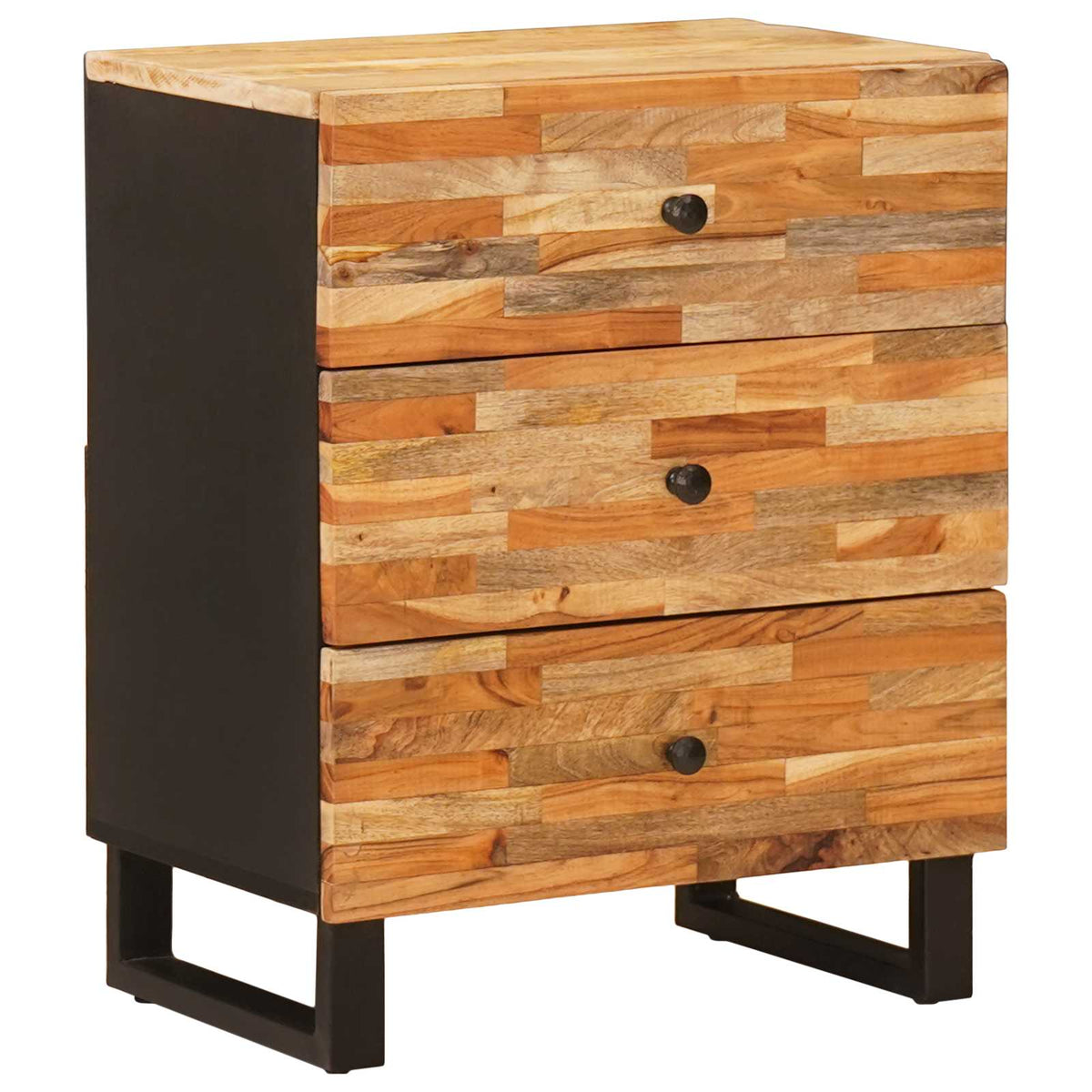 vidaXL Bed cabinet with Drawer Brown 50 x 33 x 62 cm Solid Mango Wood 1