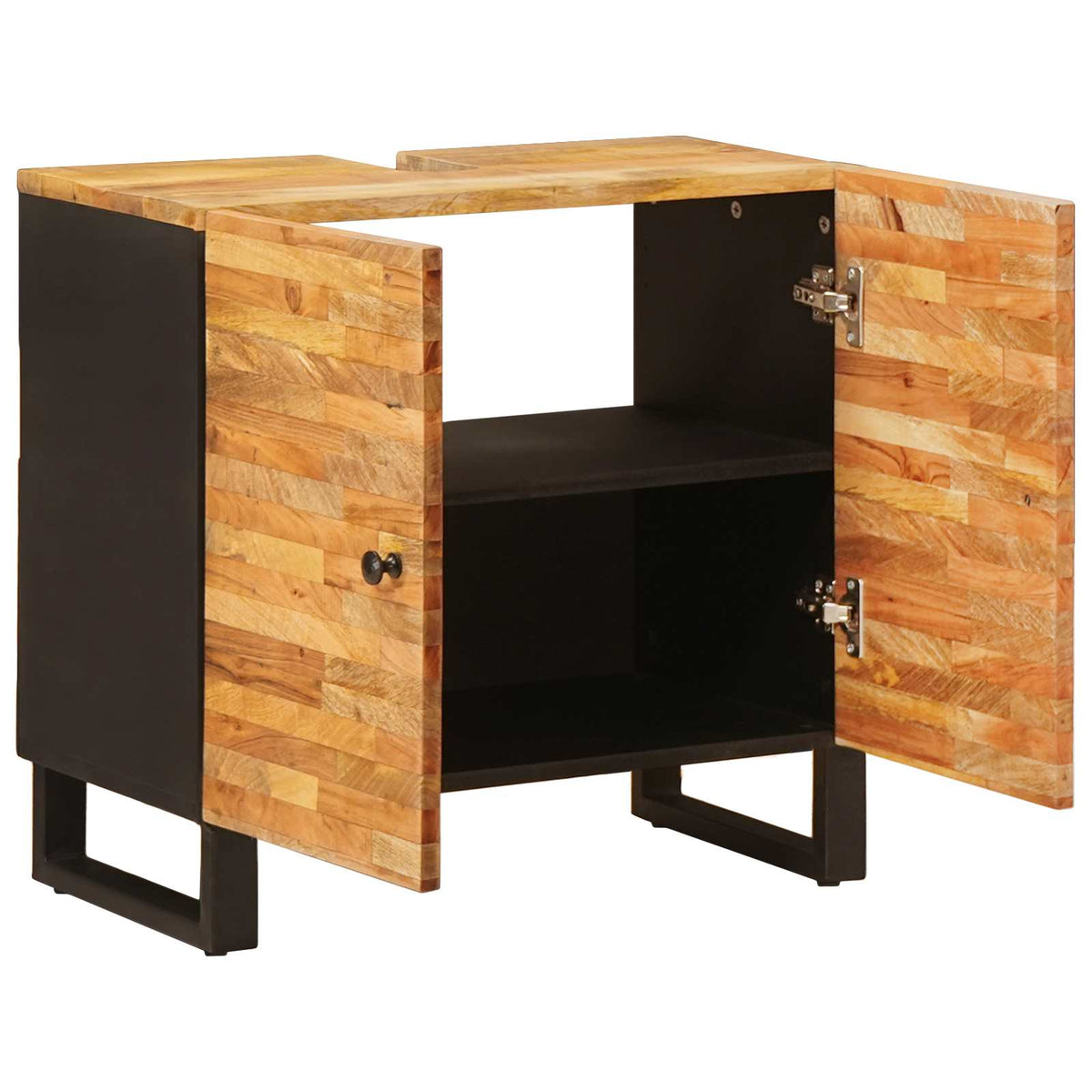 vidaXL Bathroom Sink Cabinet Natural 62 x 33 x 58 cm Solid Mango Wood 2