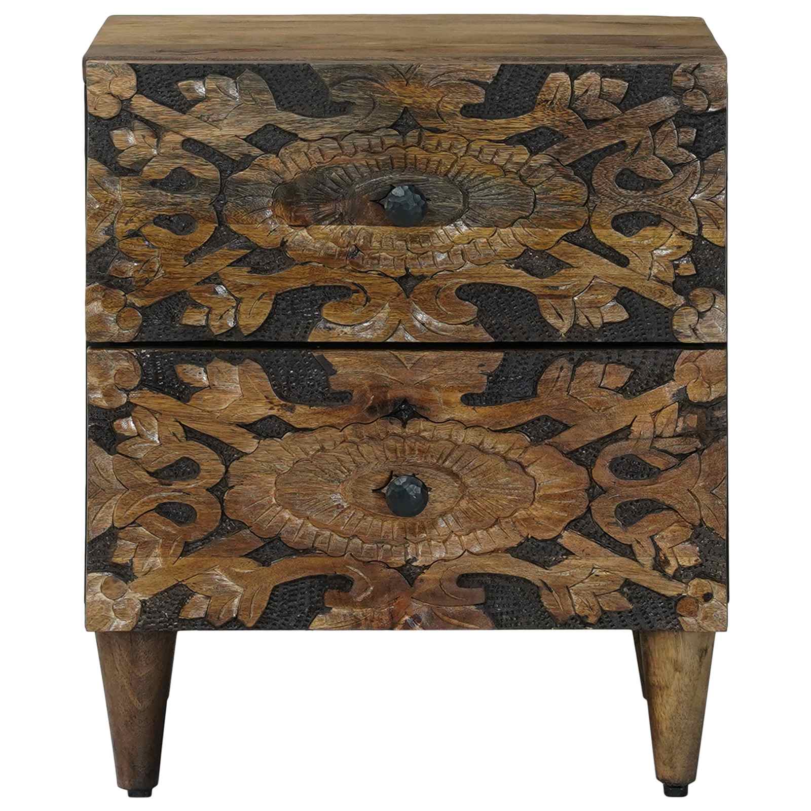 vidaXL Bedside Cabinet 2 pcs Brown 40 x 33.5 x 46 cm Solid Mango Wood 4