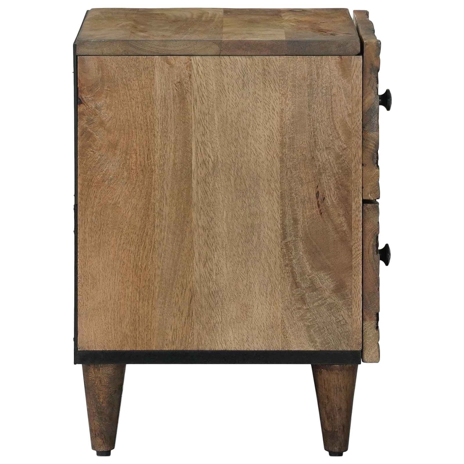 vidaXL Bedside Cabinet 2 pcs Brown 40 x 33.5 x 46 cm Solid Mango Wood 5