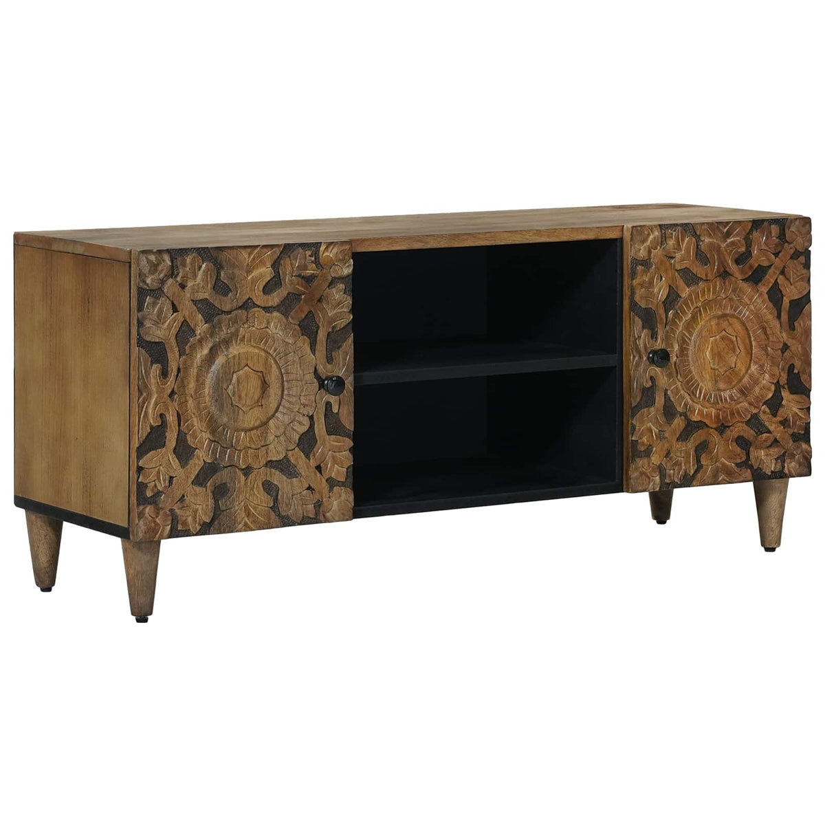 TV Cabinet Solid Mango Wood in Brown