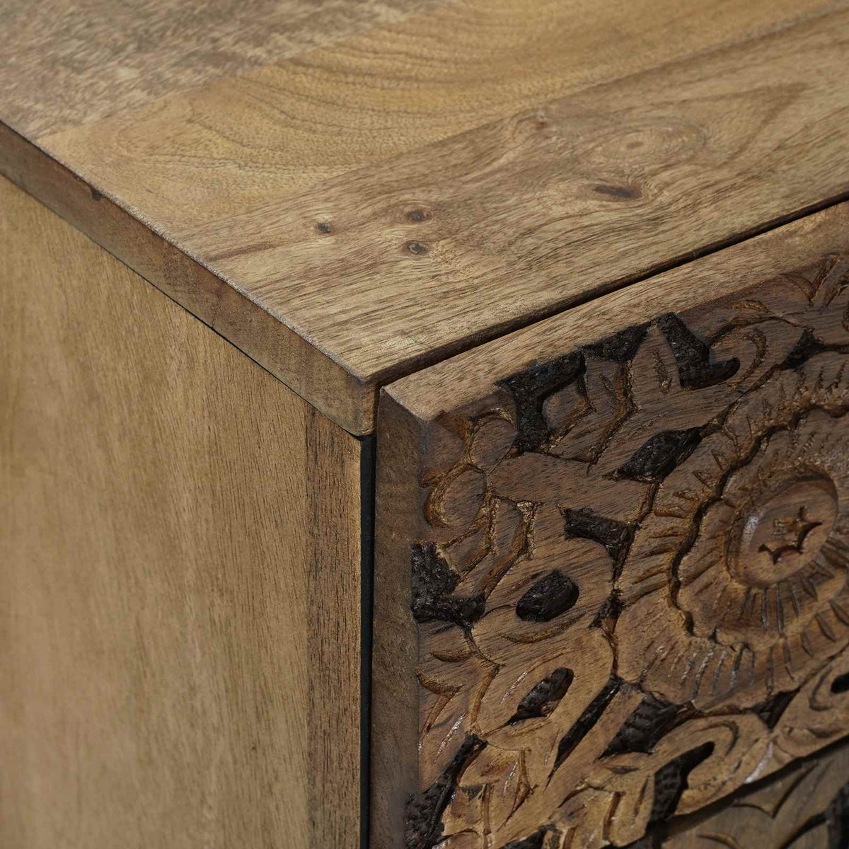 vidaXL Bed cabinet with Drawer Brown 50 x 33 x 60 cm Solid Mango Wood 6