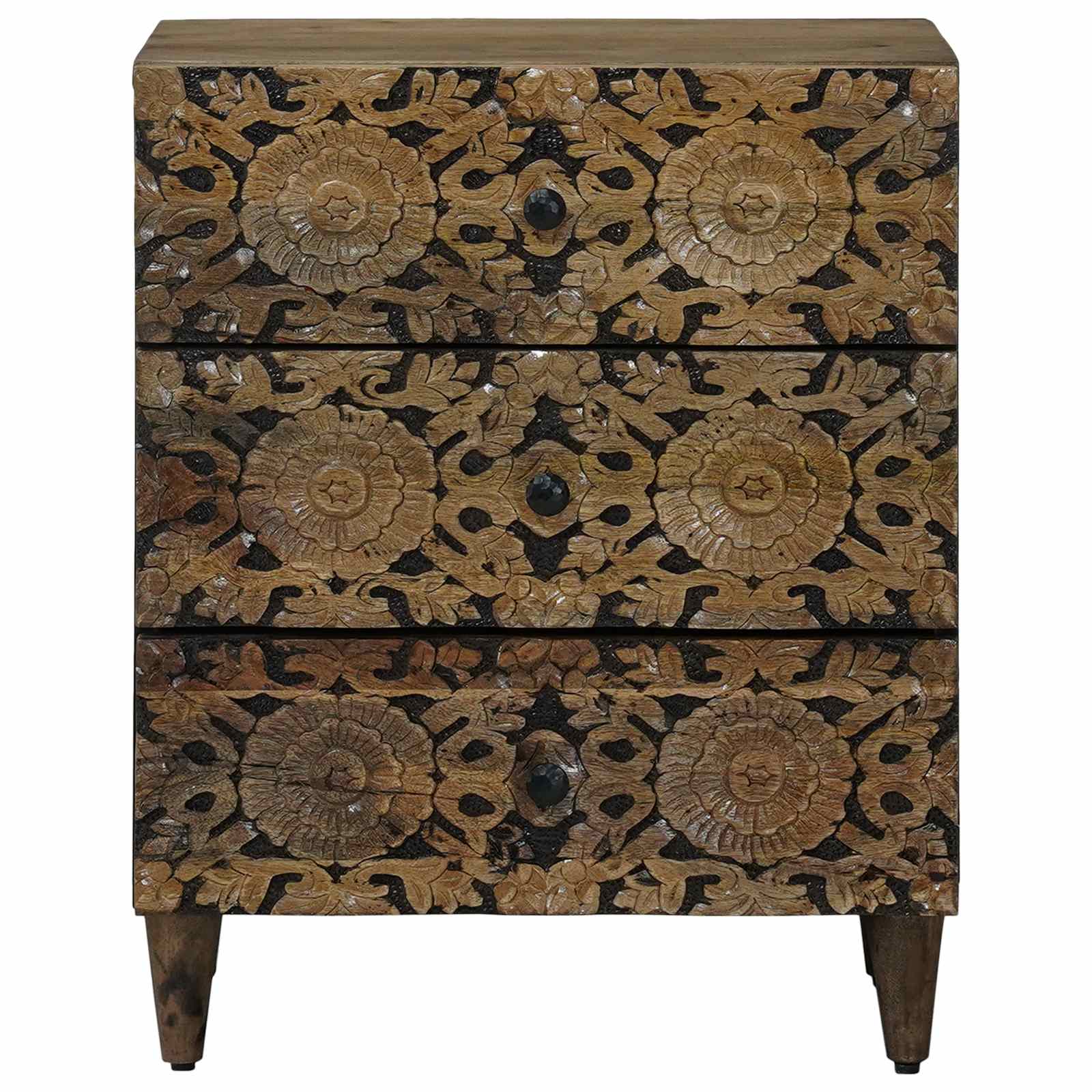 vidaXL Bed cabinet with Drawer Brown 50 x 33 x 60 cm Solid Mango Wood 3