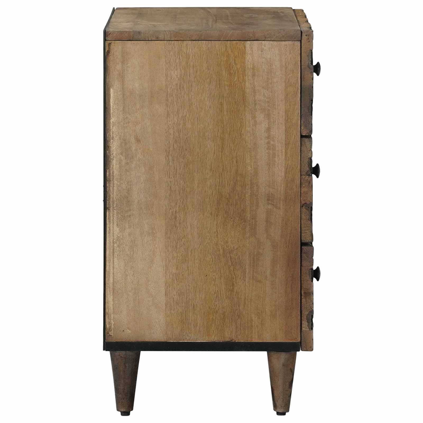 vidaXL Bed cabinet with Drawer Brown 50 x 33 x 60 cm Solid Mango Wood 4