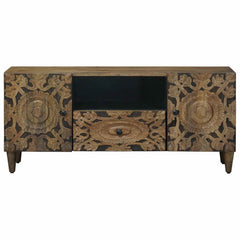 vidaXL TV Cabinet Brown 105 x 33.5 x 46 cm Solid Mango Wood 3