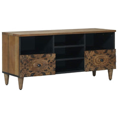 vidaXL TV Cabinet with Shelf Brown 100 x 33.5 x 46 cm Solid Mango Wood 1