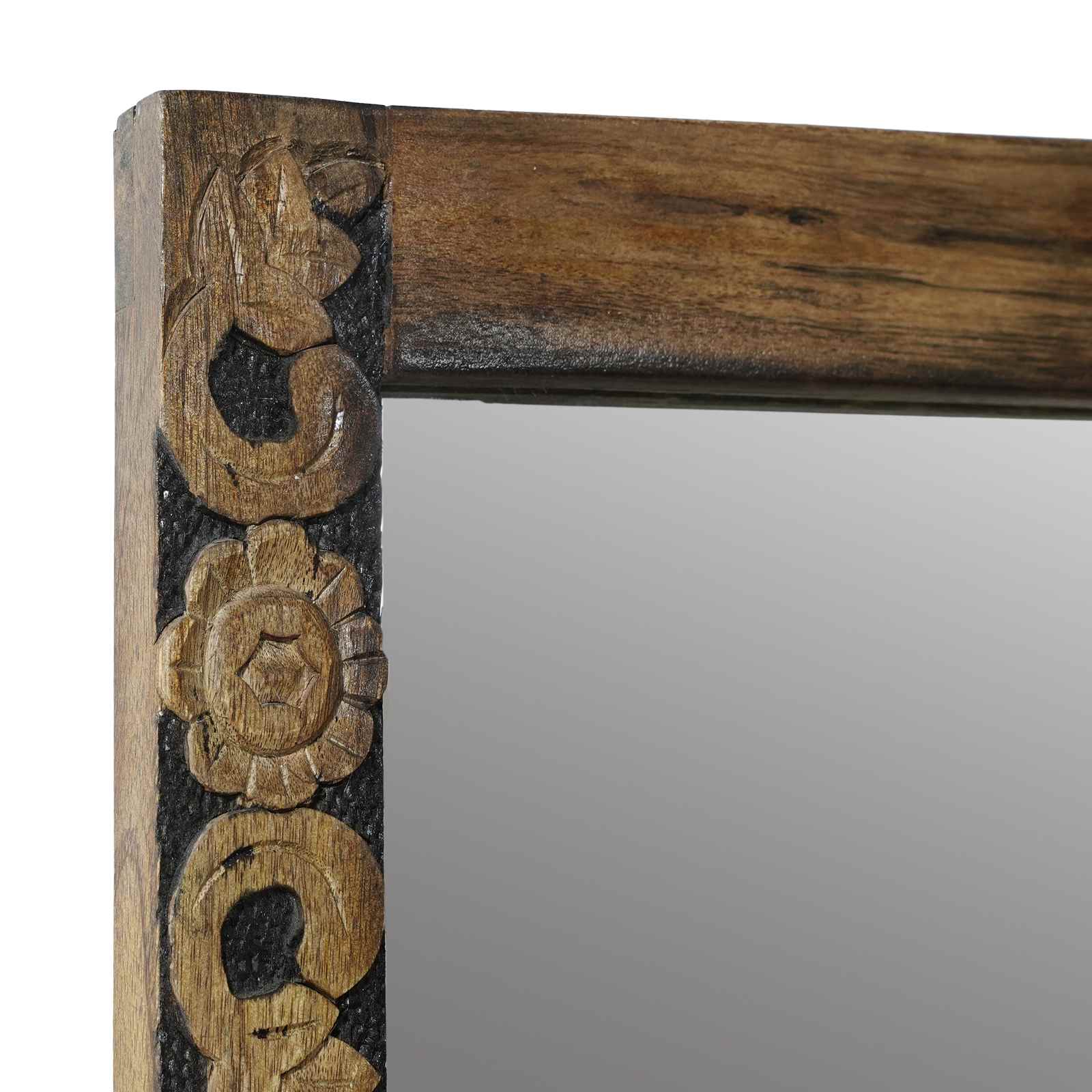 vidaXL Wall Mirror Walnut Brown 70 x 50 cm Engineered Wood and Glass 4