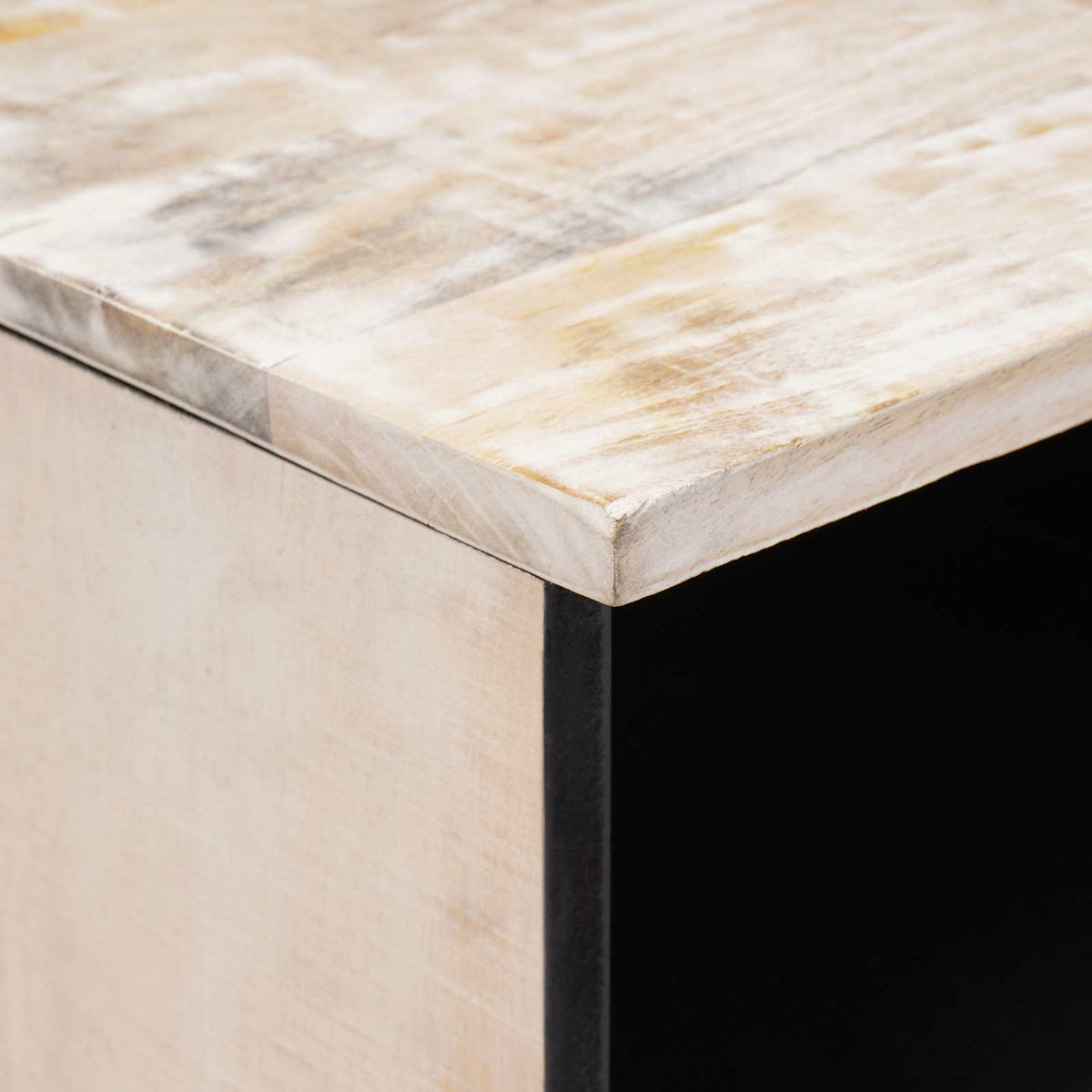 TV Cabinet White Solid Mango Wood, image 6