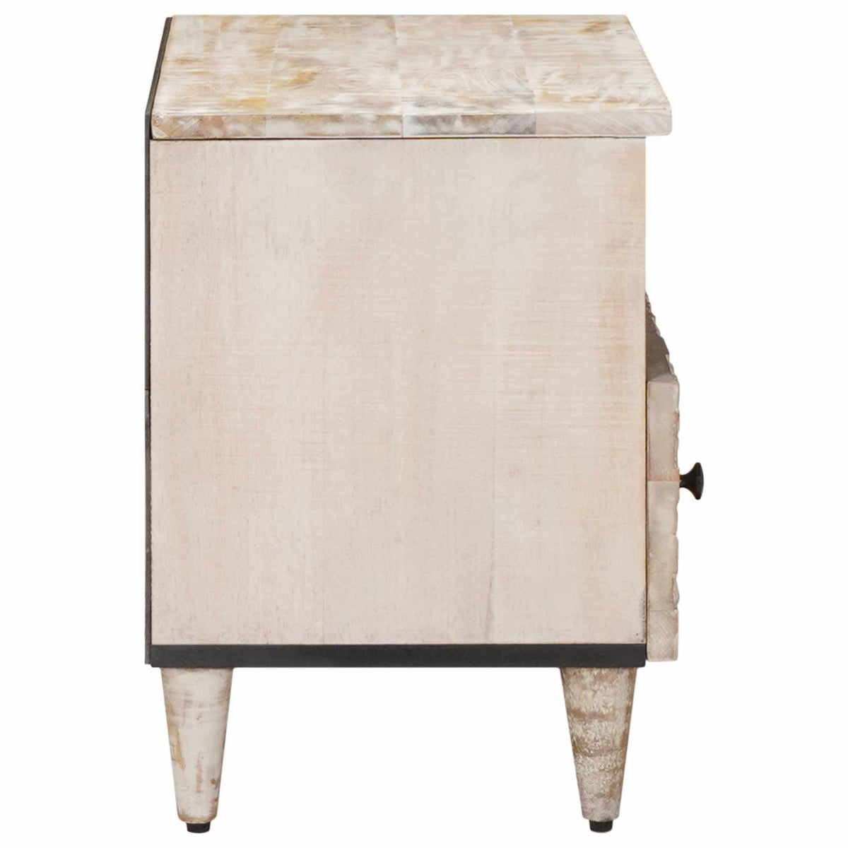 TV Cabinet White Solid Mango Wood, image 4