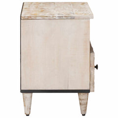 TV Cabinet White Solid Mango Wood, image 4