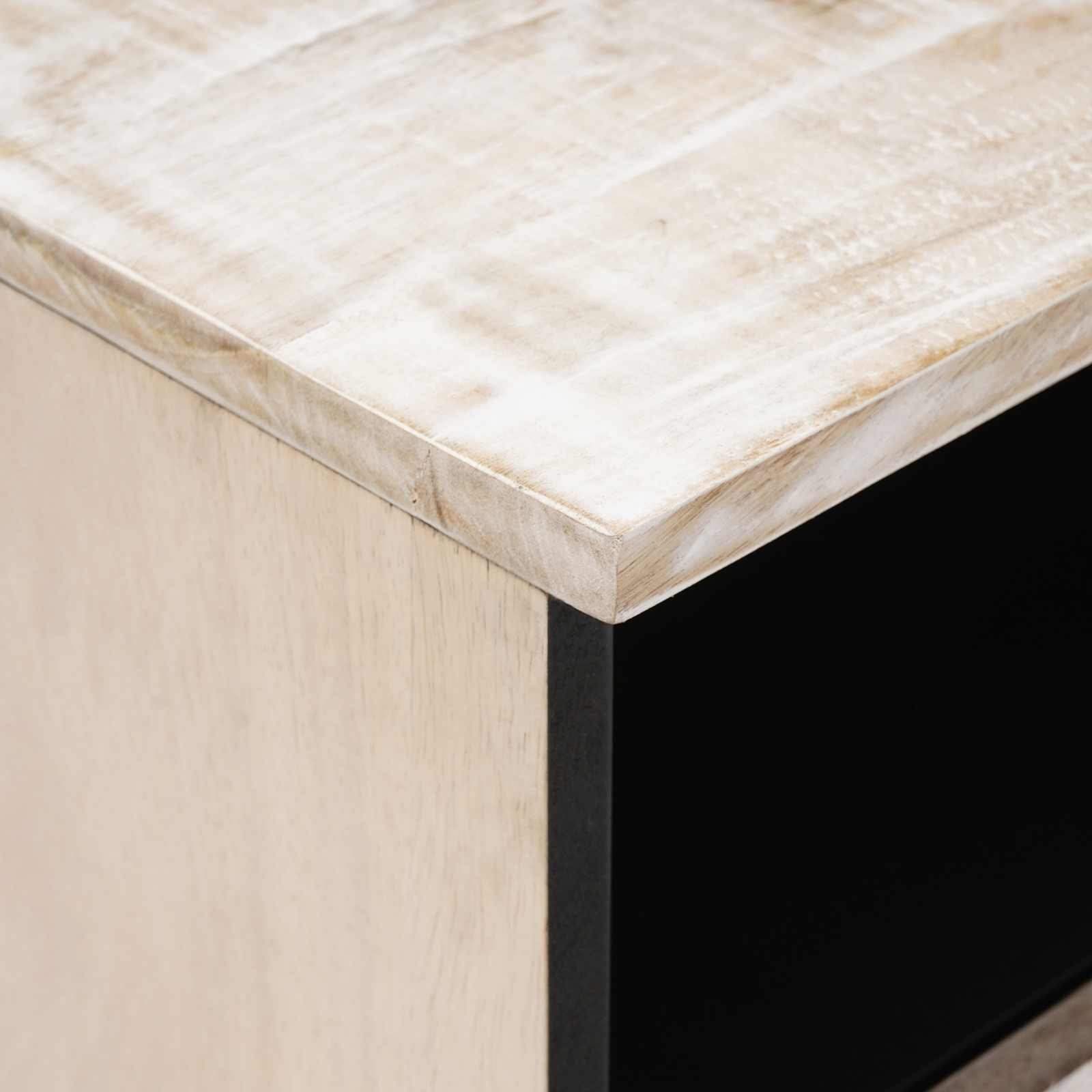 vidaXL Bed cabinet with Drawer White 40 x 33 x 46 cm Solid Mango Wood 6